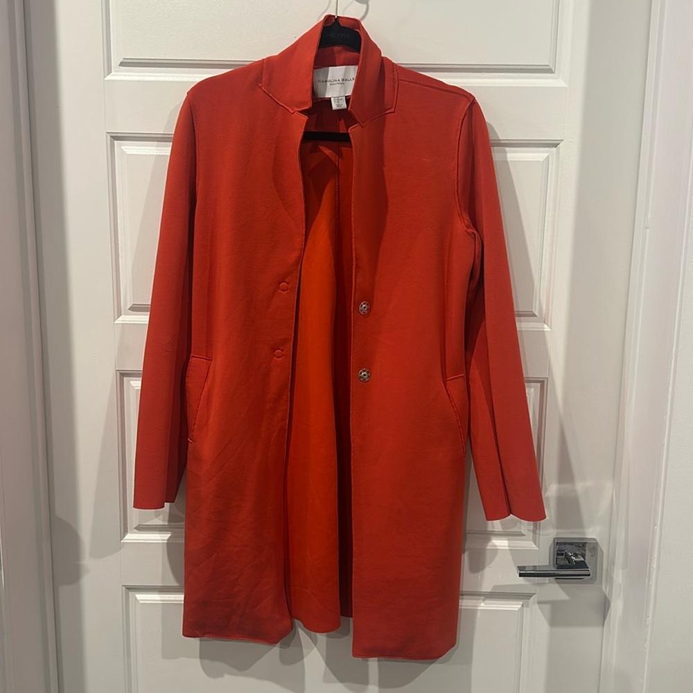 Classy orange peacoat / long blazer